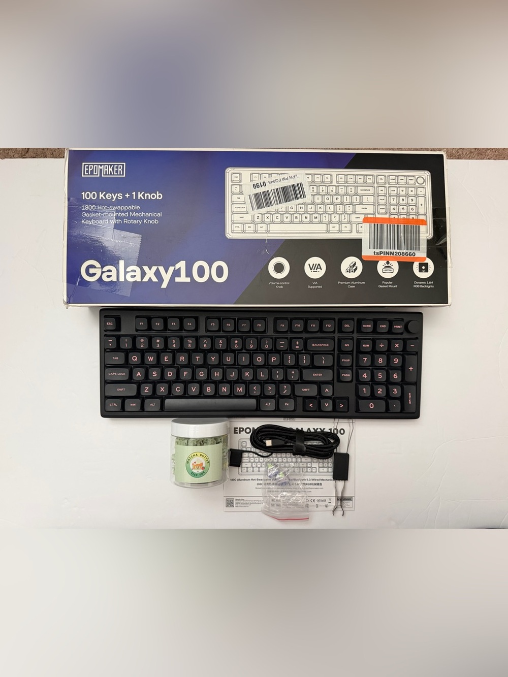 EPOMAKER Galaxy 100 Mechanical Keyboard Aluminum RGB Elecfox Matcha Switches